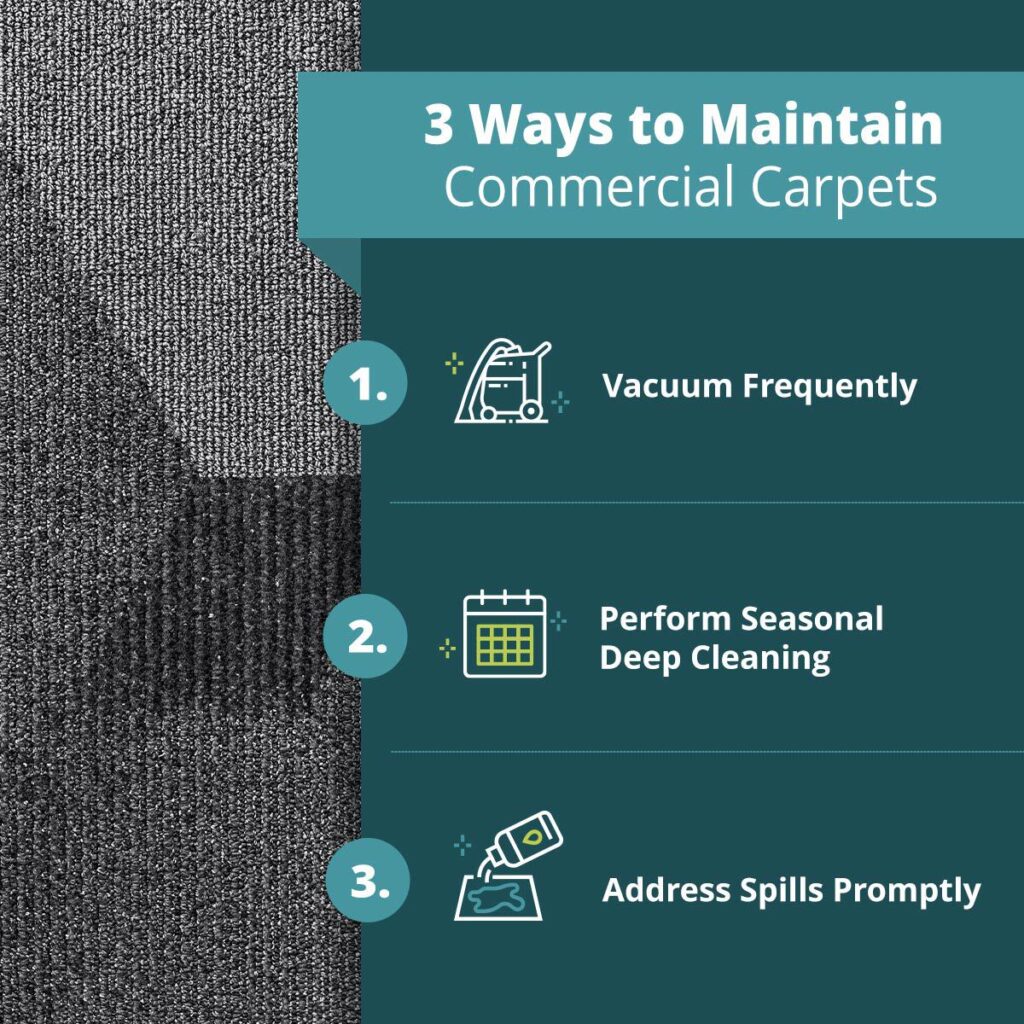 graphic displaying how to remove old stains from carpet for commercial cleaning