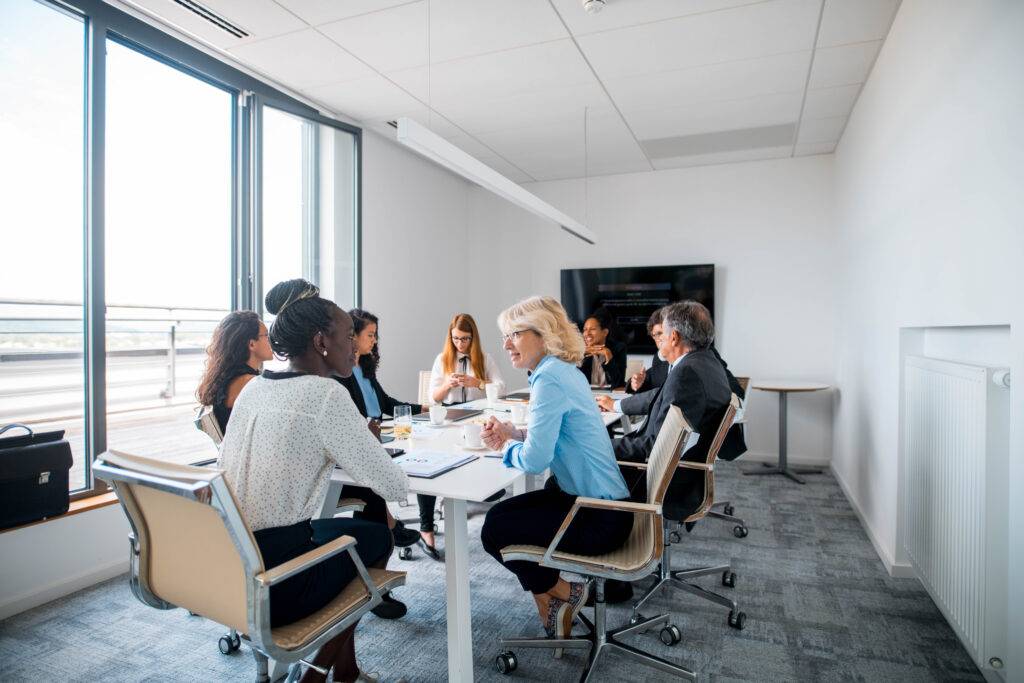 business professionals meeting in office